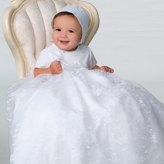 Sarah Louise Christening Gown and Bonnet - 1092